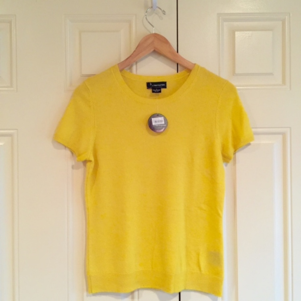 Yellow Bloomingdale's Cashmere Sweater NWT